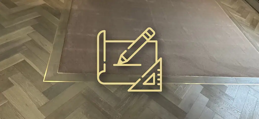 Yellow neon sign showing drafting tools and design icon