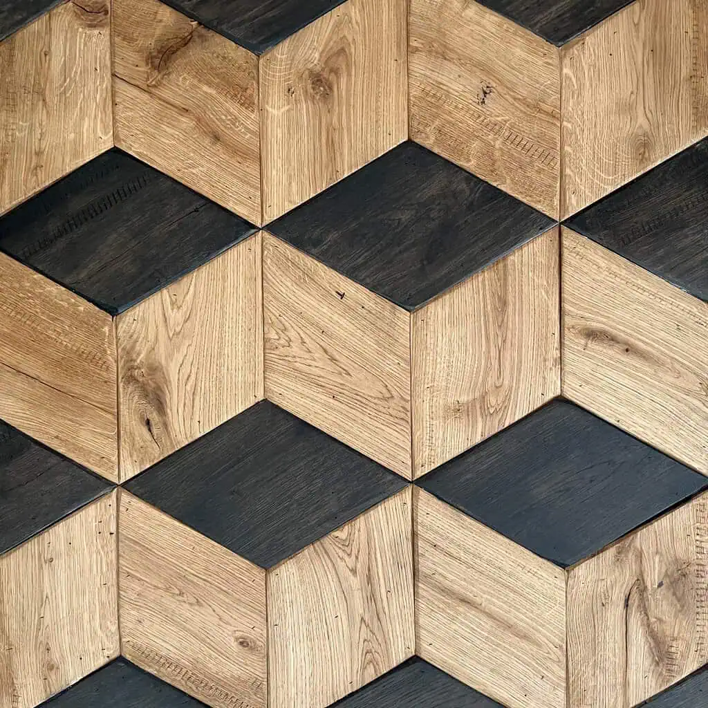Geometric chevron wood flooring pattern light dark tiles